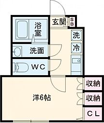メゾンドソラーナ 1階1Kの間取り