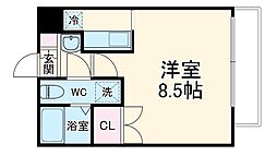 ラナップスクエア京都西陣 11階ワンルームの間取り