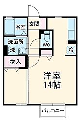 JR飯田線 東新町駅 徒歩10分の賃貸アパート 2階ワンルームの間取り