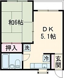 東京メトロ南北線 赤羽岩淵駅 徒歩5分の賃貸マンション 1階2Kの間取り