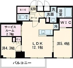 パークアクシス板橋本町ステーションゲート 7階2LDKの間取り
