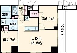 パークアクシス板橋本町ステーションゲート 7階2LDKの間取り