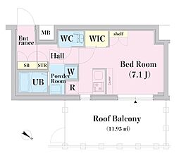 HY’s武蔵境 4階ワンルームの間取り