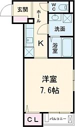 リュミエール東雪谷 1Kの間取図画像