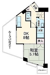 スカイハイツヴィラ横山台 5階4DKの間取り