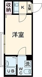 APT西新井 3階1Kの間取り