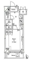 東急大井町線 尾山台駅 徒歩12分の賃貸マンション 1階1Kの間取り