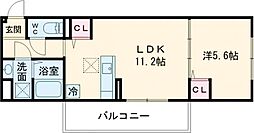 ＦｌｅｕｒII 3階1LDKの間取り