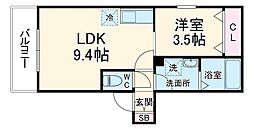 (仮称)ジーメゾン草刈エルペシア 3階1LDKの間取り