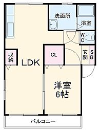 セレーノＡ 1階1LDKの間取り