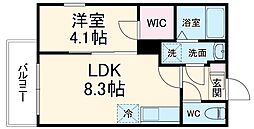 (仮称)ジーメゾン草刈エルペシア 3階1LDKの間取り