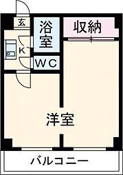 レジデンスカープ水戸 2階2Kの間取り