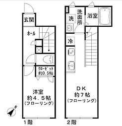 スズキレジデンス 2階1DKの間取り