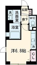 ＮＴＰＲレジデンス武蔵小山ＷＥＳＴ 2階ワンルームの間取り