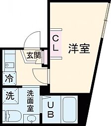 TYPE中野 4階1Kの間取り