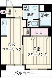 オードシュール 7階1DKの間取り
