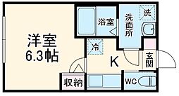 Ｃｒｅｃｉａ二宮 1階1Kの間取り