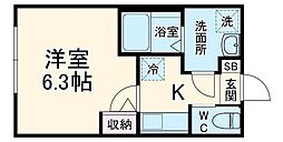 Ｃｒｅｃｉａ二宮 3階1Kの間取り