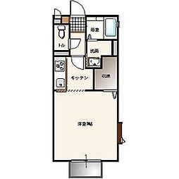 マリンビレッジ　Ａ棟 2階1Kの間取り