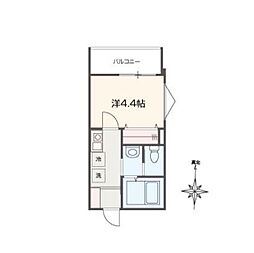 MELDIA新秋津 2階1Kの間取り