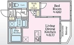 アイルグランデ赤羽 1階1LDKの間取り