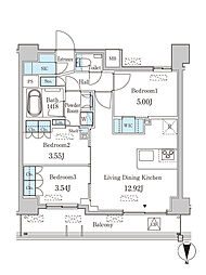 ＪＰ　ｎｏｉｅ　西蒲田 13階3LDKの間取り