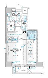 メインステージ入谷IV 11階1LDKの間取り