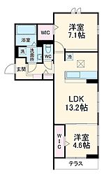 メゾン・ロワール 1階2LDKの間取り