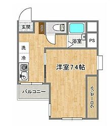 アイエスエイ新検見川ビル 401 4階1Kの間取り