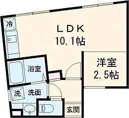 Fons Lucis Izumi 1階1LDKの間取り