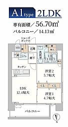 Moruan Residence 4階2LDKの間取り