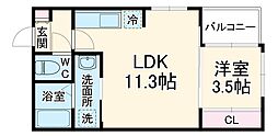 Nextage城東 1階1LDKの間取り