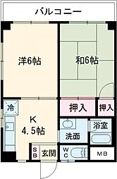 グレースハイツ 3階2DKの間取り
