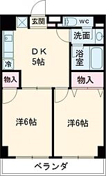 メゾンド宮前 1階2DKの間取り