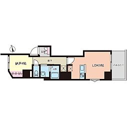 アリカ曳舟2 4階1DKの間取り