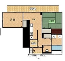 メイプルコート 1階2DKの間取り