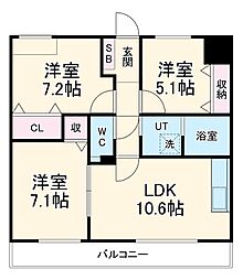ル・グラン 1階3LDKの間取り