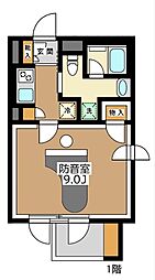 （仮称）Sonorite池之端 1階1Kの間取り