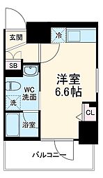 アゼスト横濱吉野町 10階ワンルームの間取り