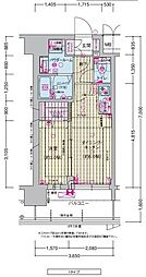 プレサンス東淀川駅前プローシェ 2階1DKの間取り