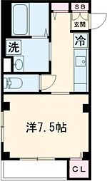 ビューノ亀有 2階1Kの間取り