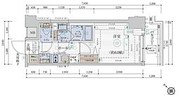 エステムプラザ品川西小山 6階1Kの間取り