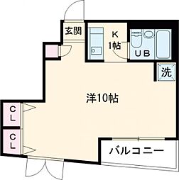 サンピアNo.16 3階ワンルームの間取り