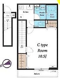 リブリ・さくら大工 2階1Kの間取り