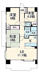 ダイアパレス浦安 7階3LDKの間取り