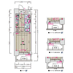 ソルテラス大阪BAY STATION SIDE 7階1Kの間取り