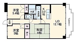 サントヴィラージュ 3階3LDKの間取り