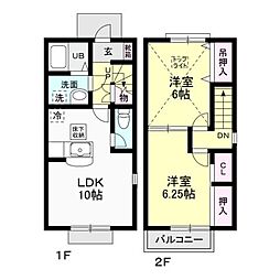 サティスベルデ 1階2LDKの間取り