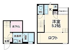 ＣＢ指扇ナコ 1階1Kの間取り