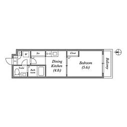 GRAN PASEO舎人 5階1DKの間取り